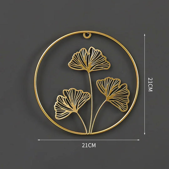 Elegant Gold Metal Wall Art – Nature-Inspired Modern Decor