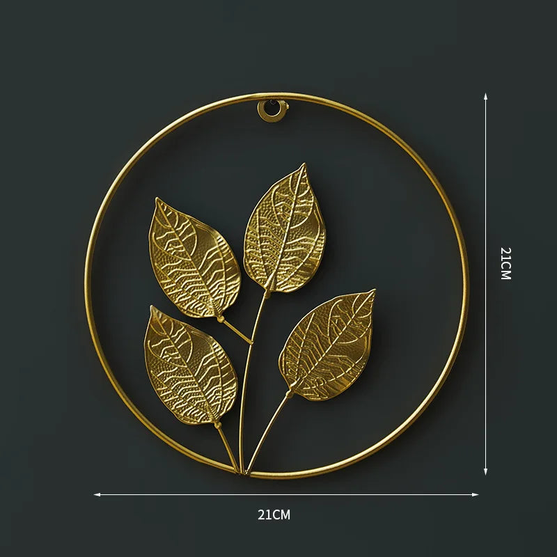 Elegant Gold Metal Wall Art – Nature-Inspired Modern Decor