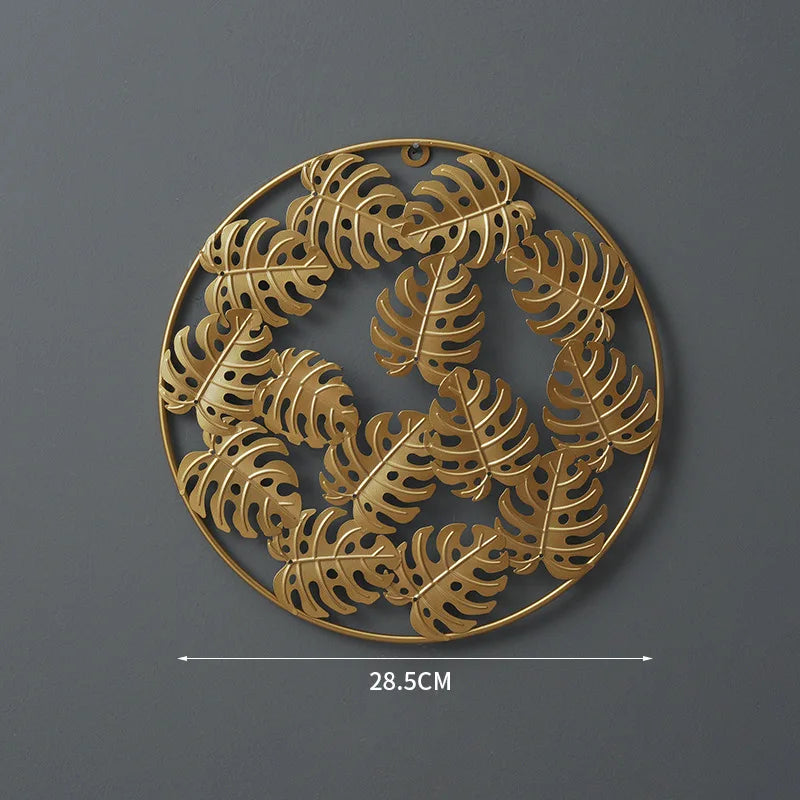 Elegant Gold Metal Wall Art – Nature-Inspired Modern Decor