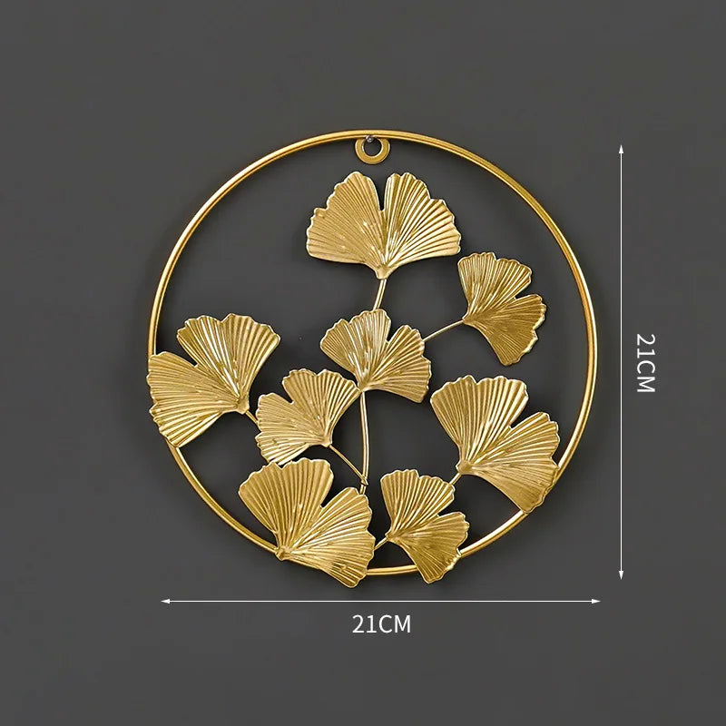 Elegant Gold Metal Wall Art – Nature-Inspired Modern Decor