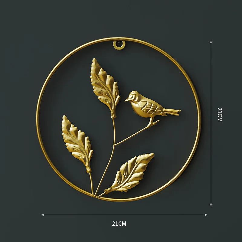 Elegant Gold Metal Wall Art – Nature-Inspired Modern Decor