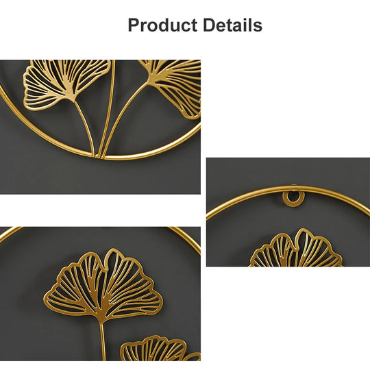 Elegant Gold Metal Wall Art – Nature-Inspired Modern Decor