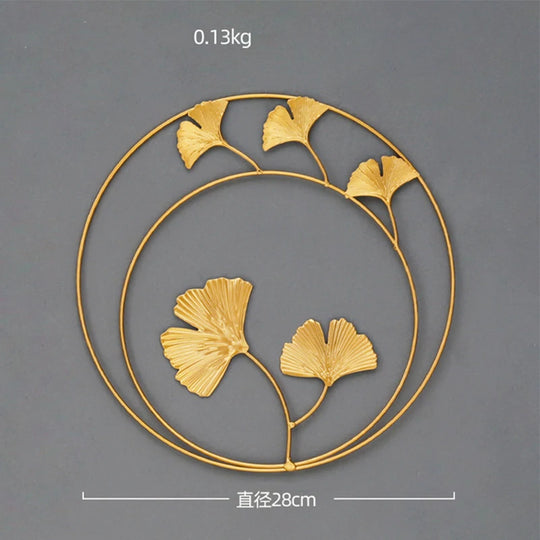 Elegant Gold Metal Wall Art – Nature-Inspired Modern Decor