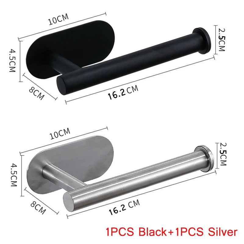 Modern Stainless Steel Wall-Mount Paper Towel Holder – No-Drill Design