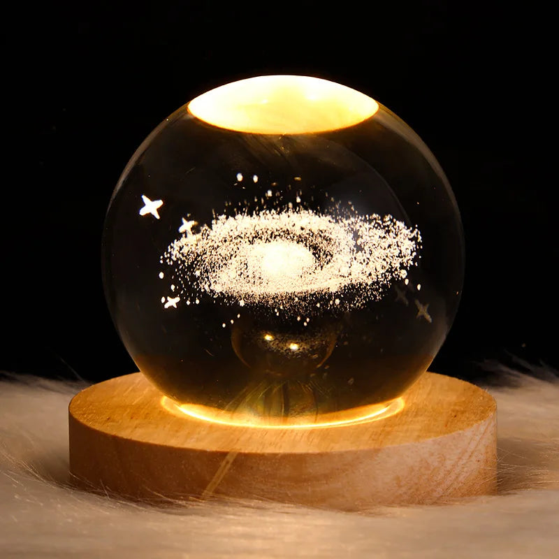 Luminous Crystal Galaxy Night Light – Elegant Moon & Nebula Projection Lamp