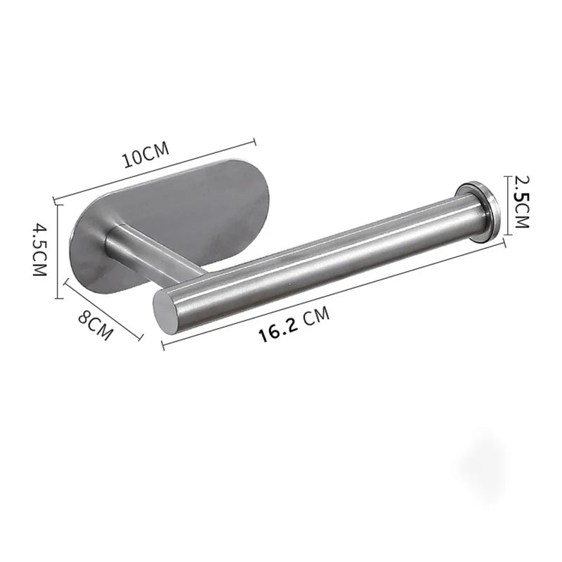 Modern Stainless Steel Wall-Mount Paper Towel Holder – No-Drill Design