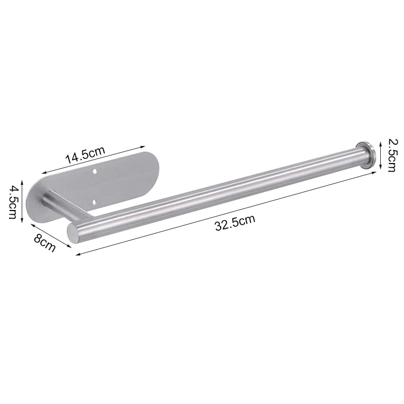 Modern Stainless Steel Wall-Mount Paper Towel Holder – No-Drill Design