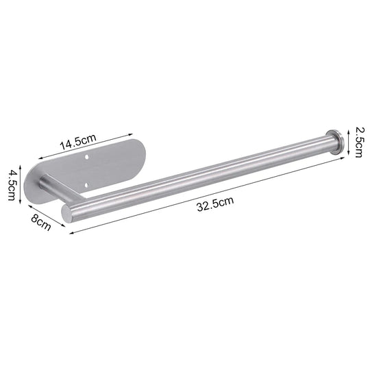 Modern Stainless Steel Wall-Mount Paper Towel Holder – No-Drill Design