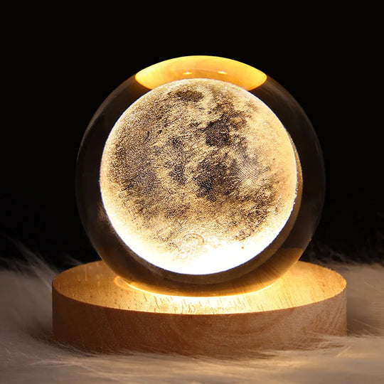 Luminous Crystal Galaxy Night Light – Elegant Moon & Nebula Projection Lamp